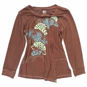 Vintage Y2K Rip Curl Brown Top Size M